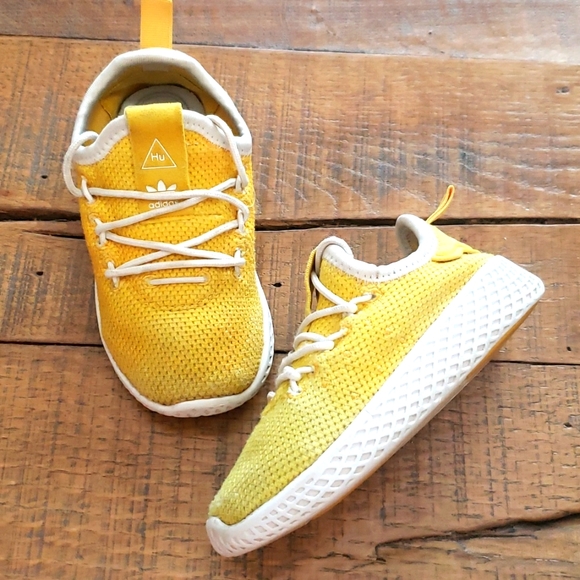 PHARRELL WILLIAMS x ADIDAS Tennis Hu "Holi" Bright Yellow Toddler Size 7 - Picture 4 of 6